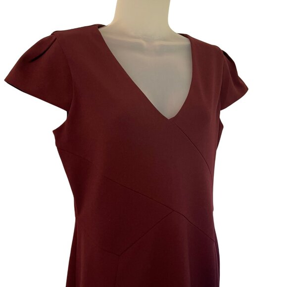 Express cap sleeve v-neck dress | Wine color | Size Medium - Picture 3 of 6